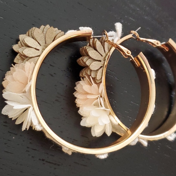 🆕️ Floral Hoop Earrings - Picture 5 of 7